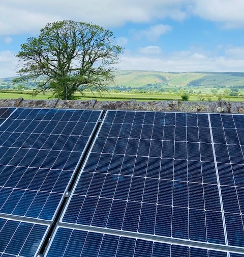 solar panels on a roof
